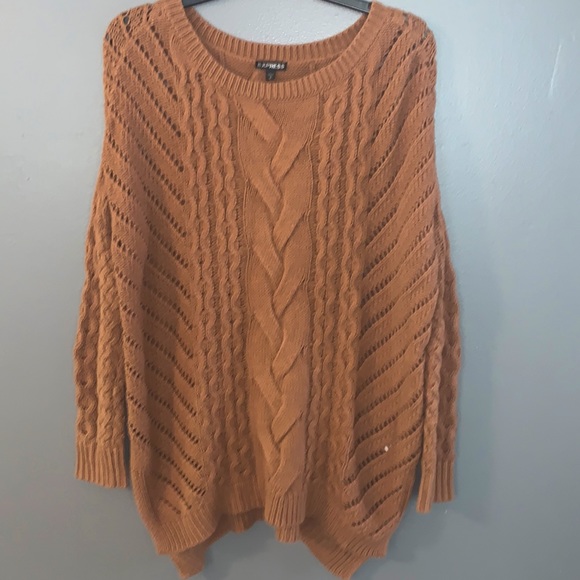 Express Sweaters - Express Copper Brown Drop Shoulder Knit Sweater Small